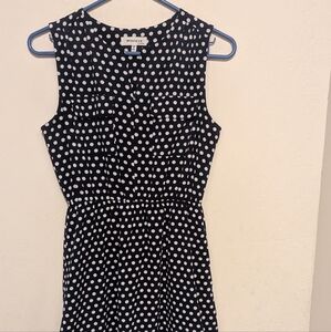 Monteau blue and white Polka Dot Sleeveless Dress size medium